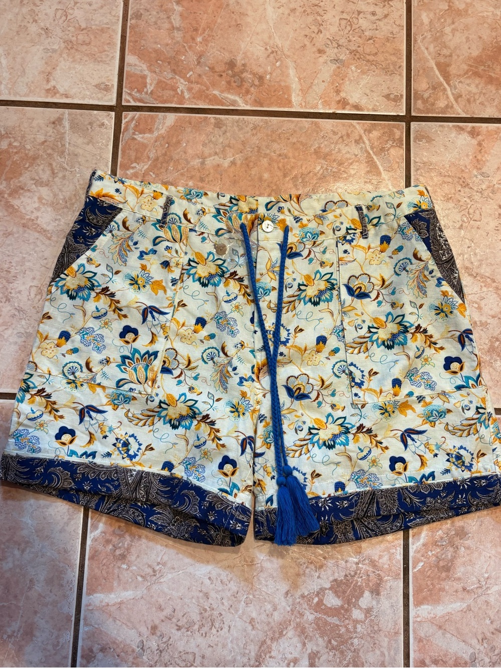 NWOT sundance linen nautical summer high waist coastal lightweight shorts